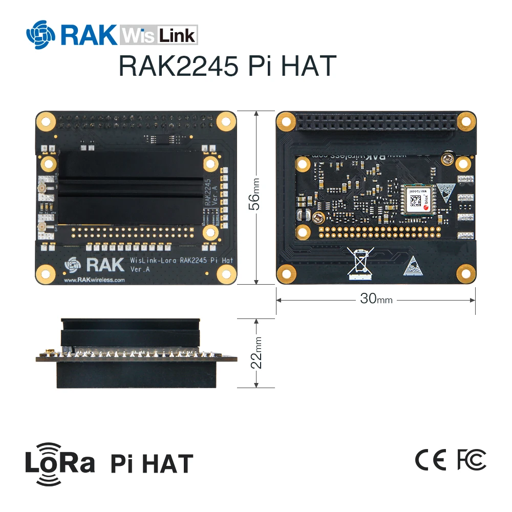 RAK2245 RPi SKRYBĖLĘ Edition | Antspaudas Edition | 96Boards Edition | support 8 kanalai, UART Versija | RAKwireless